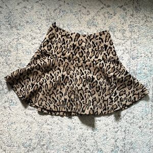 Free People Leopard Flared Skirt